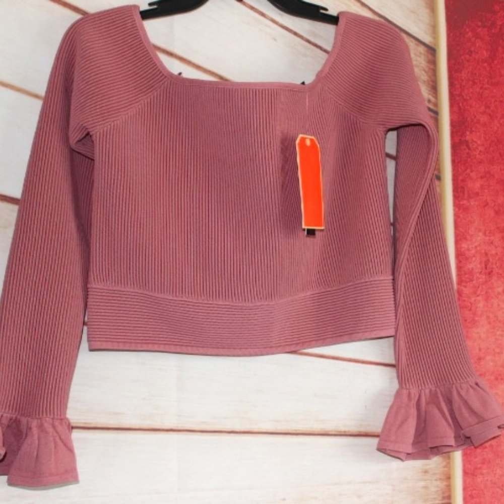 NWT Gianni Bini Kmadelyn Sweater Sleeves Crop Top,